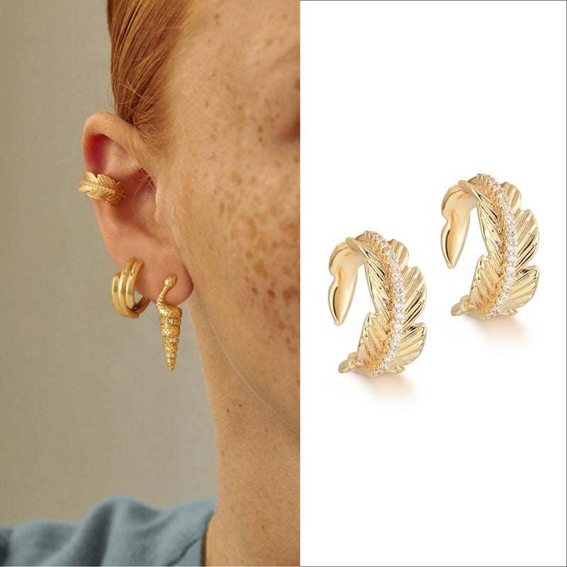 MYEARS Women Ear Cuff Earring Gold Non Pierced Ear Cartilage Clip on Wrap Hoop 14K Gold Filled Tiny Boho Beach Simple Minimalist Delicate Handmade Hypoallergenic Jewelry Gift-Sold as Single/Pair - Image 3